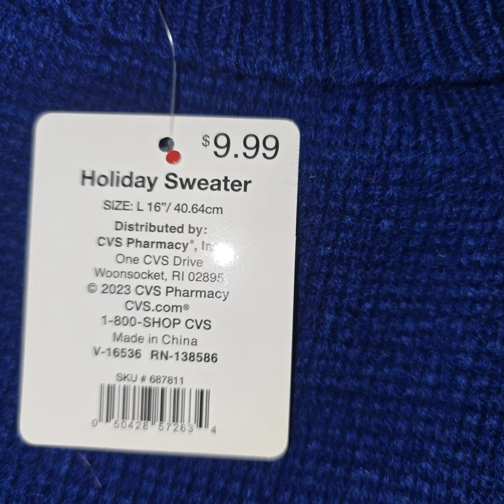 Blue Dog Sweater with Polar Bear Design